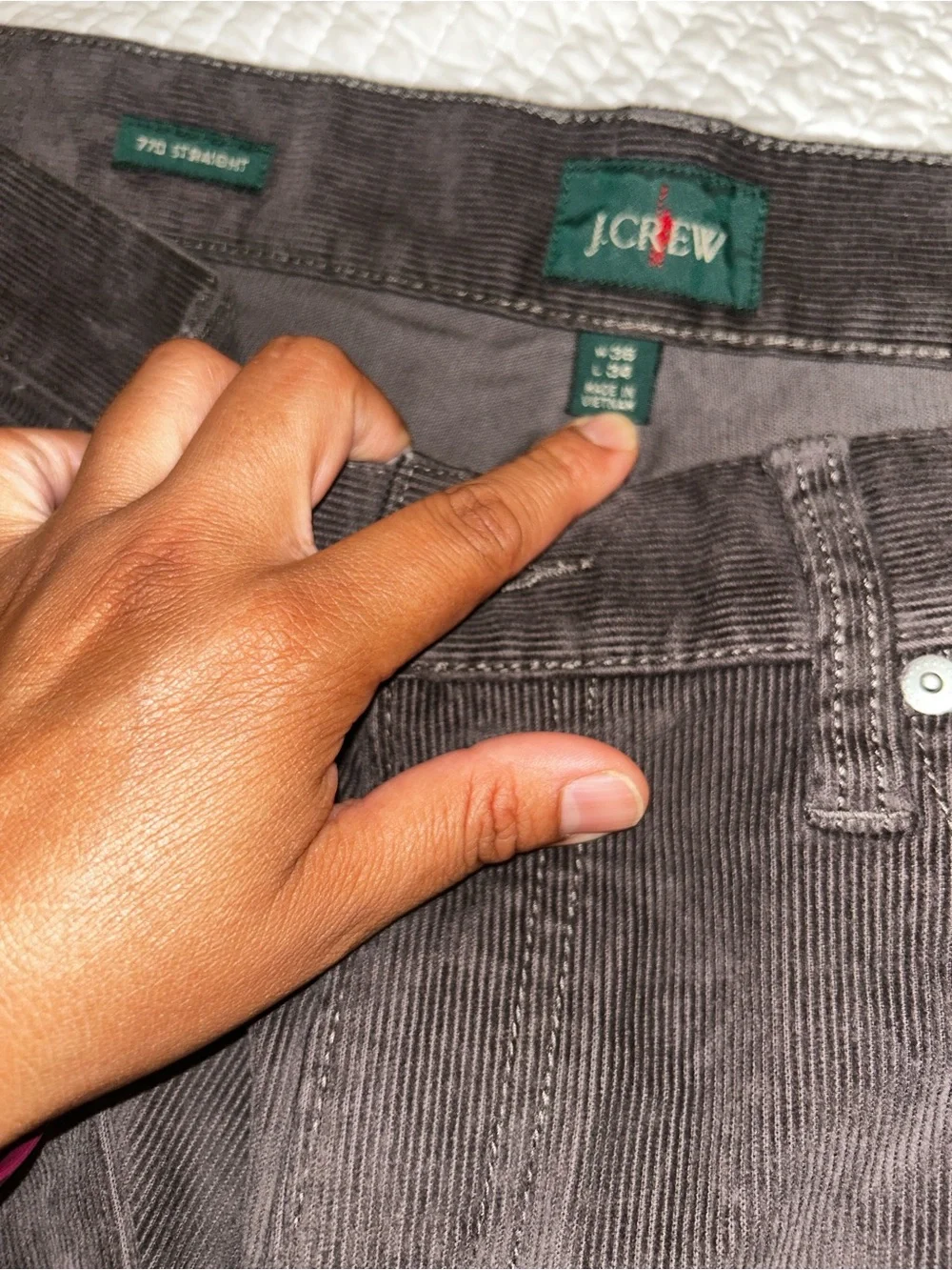 J. Crew Corduroy Pants in Charcoal
